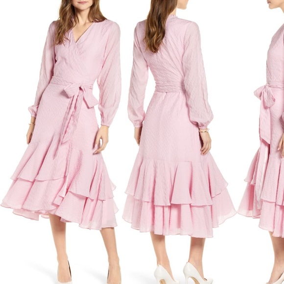 Rachel Parcell Seersucker long sleeve wrap dress - Picture 6 of 11